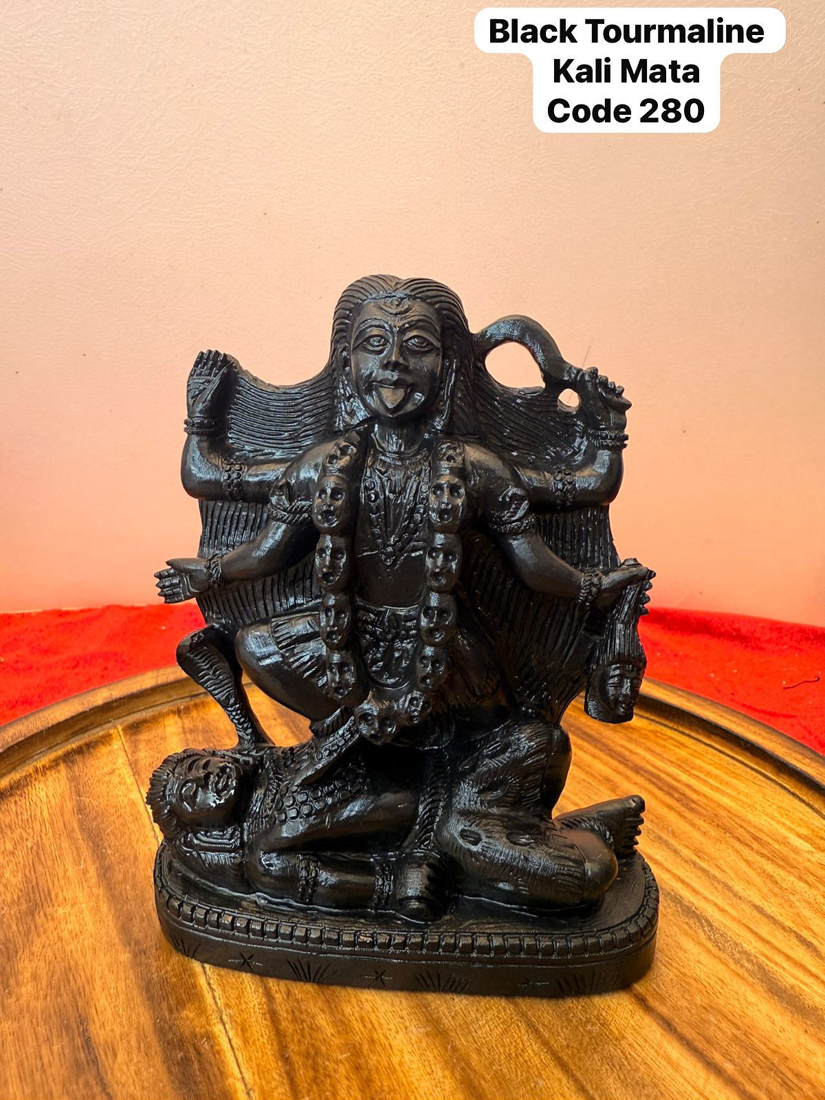 Black Tourmaline Kali Mata - Prasiddh copper idols present copper idol of Idols Presents Stone art