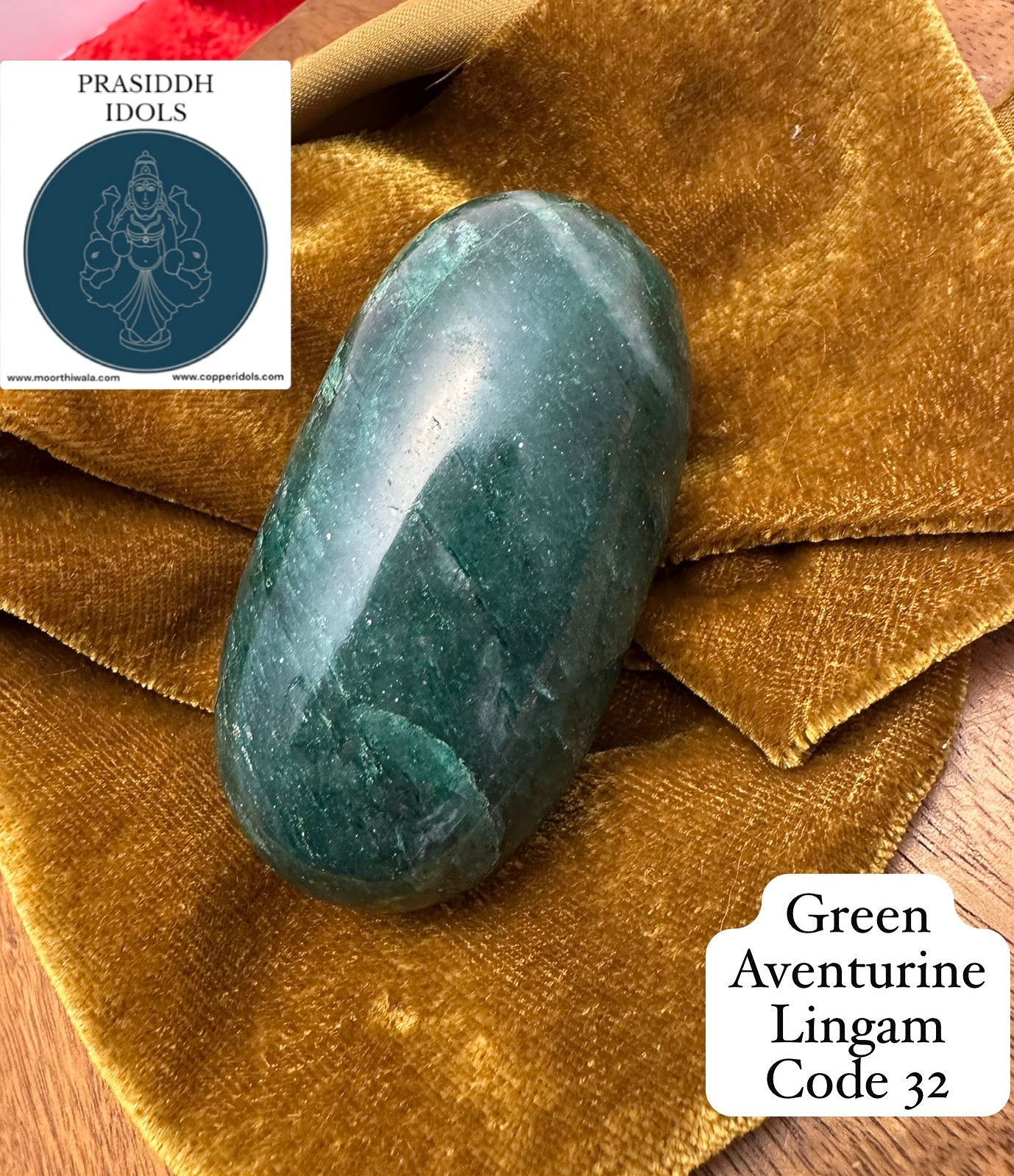 Green Aventurine Lingam - Prasiddh idols Stone Art