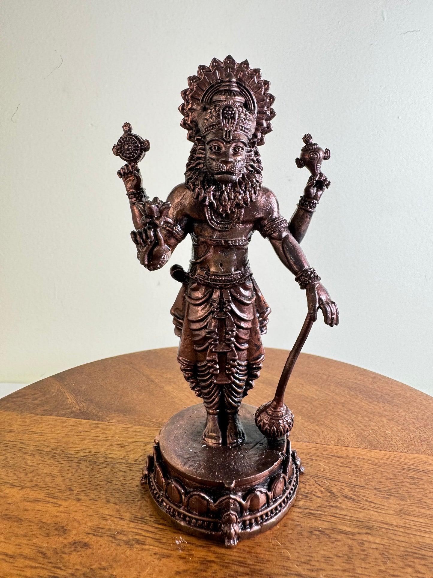 Standing Narasimha Swamy - Prasiddh idols presents Copper Made Polished idol