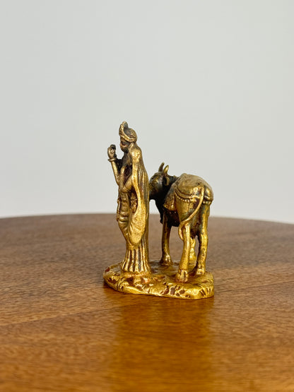 Radha Krishna idol with cow- Museum replicated Panchaloha idol