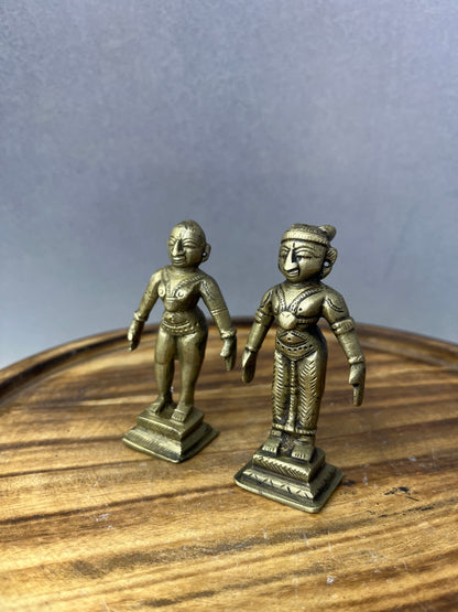Vintage bronze cast Dasara dolls