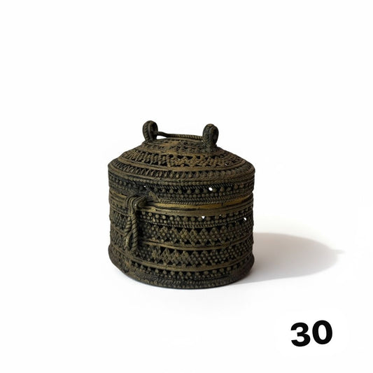 Vintage Rare Bronze cast jali box or Gowri Pettige or saligrama box