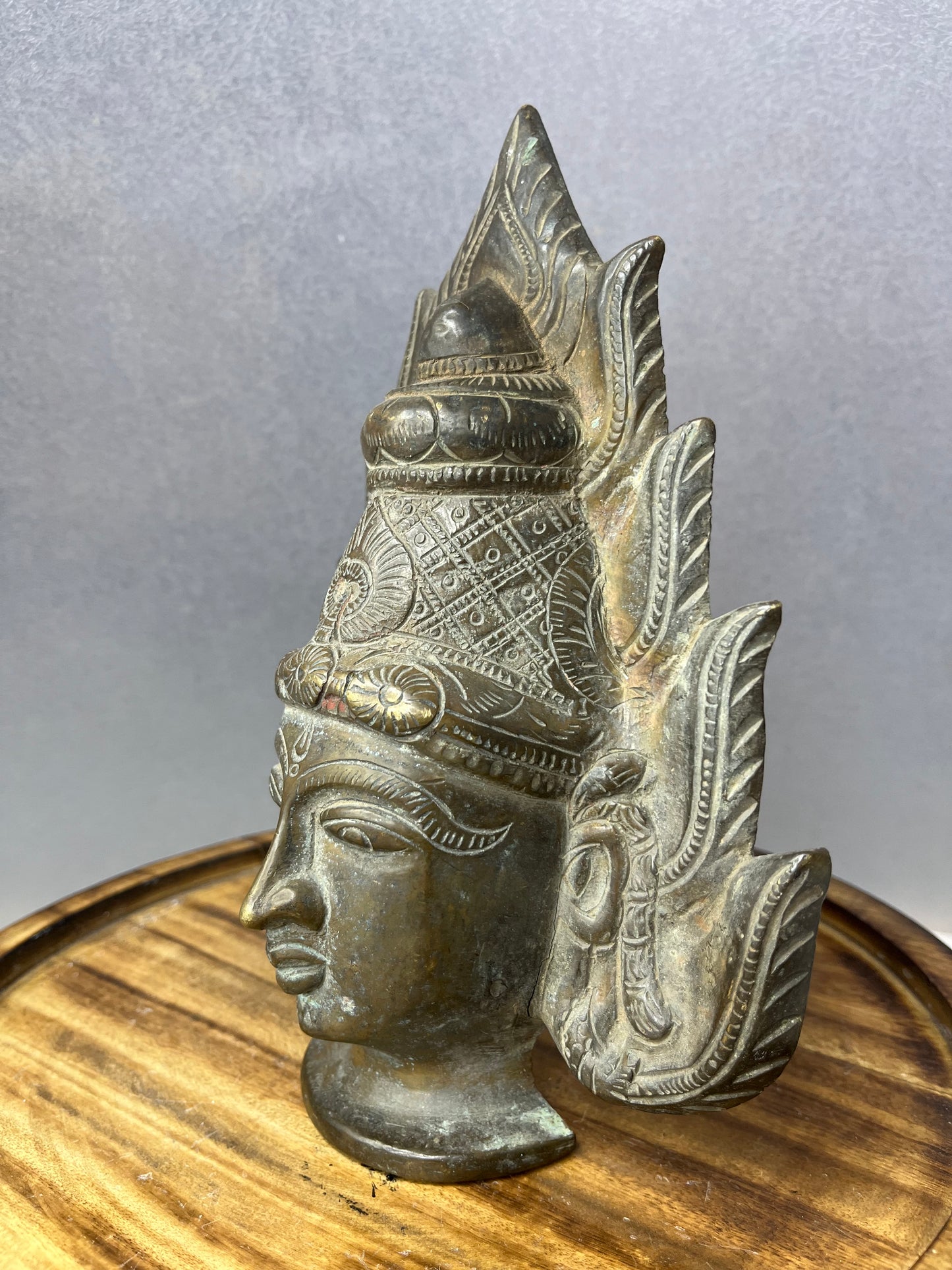 Vintage bronze cast yallamma devi muka