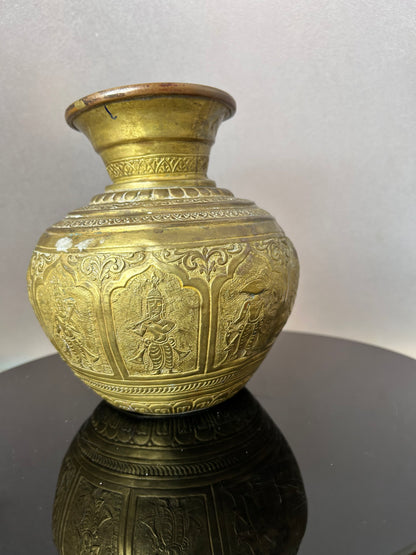 Vintage brass made dashavatara kalasa pot