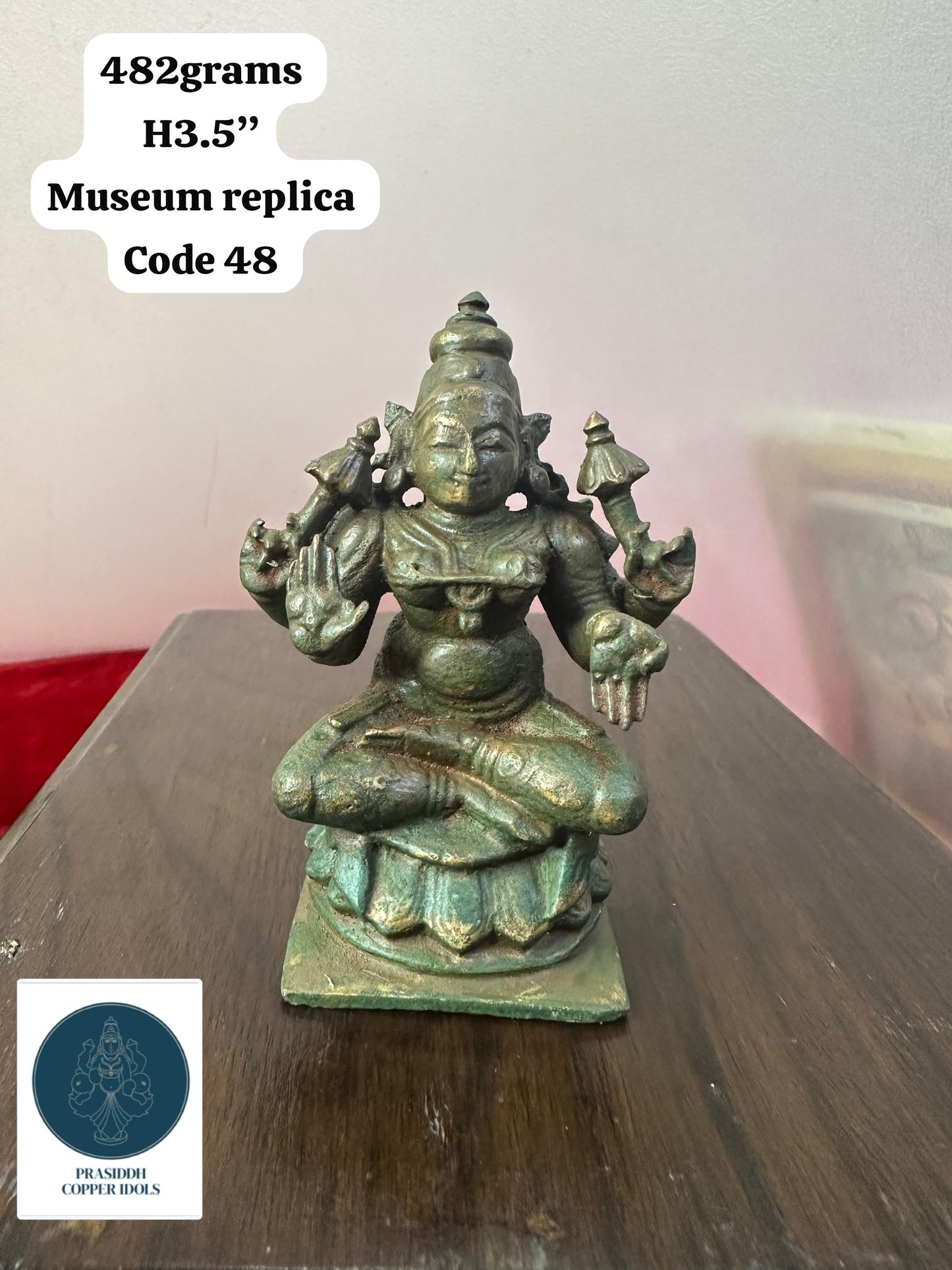 Mahalakshmi Devi - Prasiddh Idols Presents Copper Made Museum Replica Idol