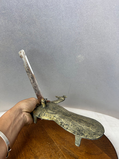 Vintage Brass made peacock themed vegetable cutter