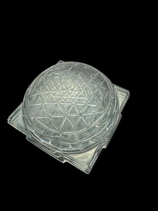 Clear Crystal Sriyantra Meru - Prasiddh Idols Presents Sri Yantra