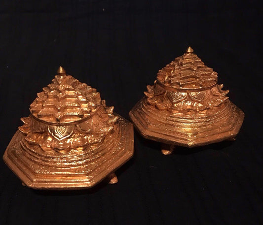 Copper Idol of Sri Meru sri chakra Sri Yantra