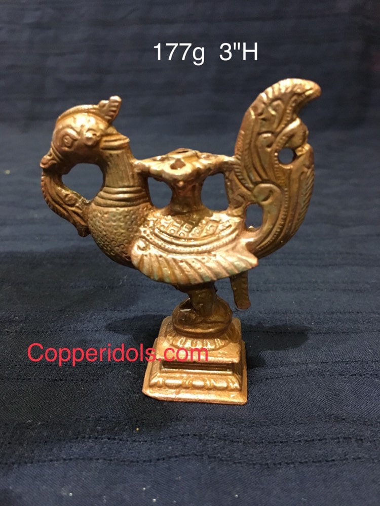 Copper made annam / Peacock incense holder