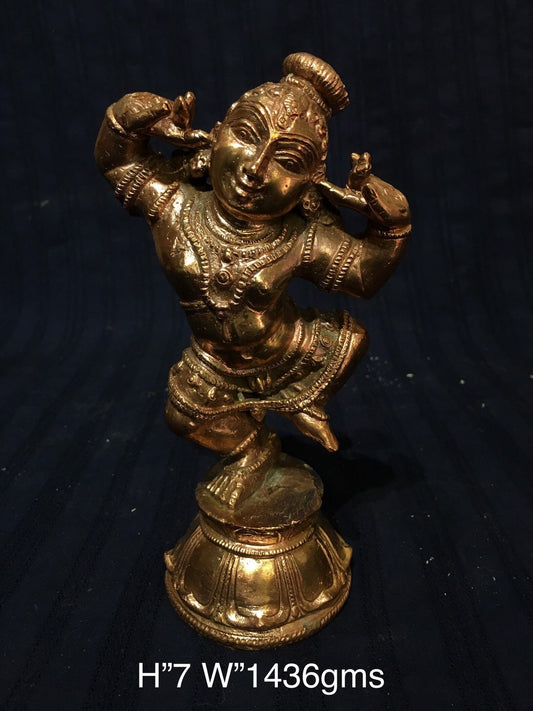 Copper Idol of Shri Krishna Bala Krishna Santana gopalakrishna