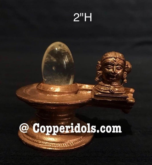 Prasiddh copper idols presents Yoni linga and gauri in copper wiry spatika lingam