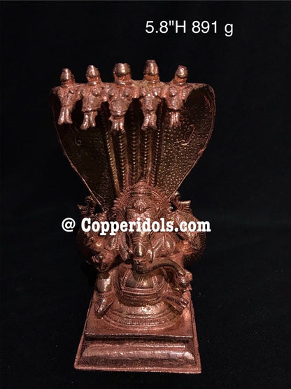 Prasiddh copper idols presents Copper made Ganesha with snake unique one like RatnaGarba Ganpathy Ganapati