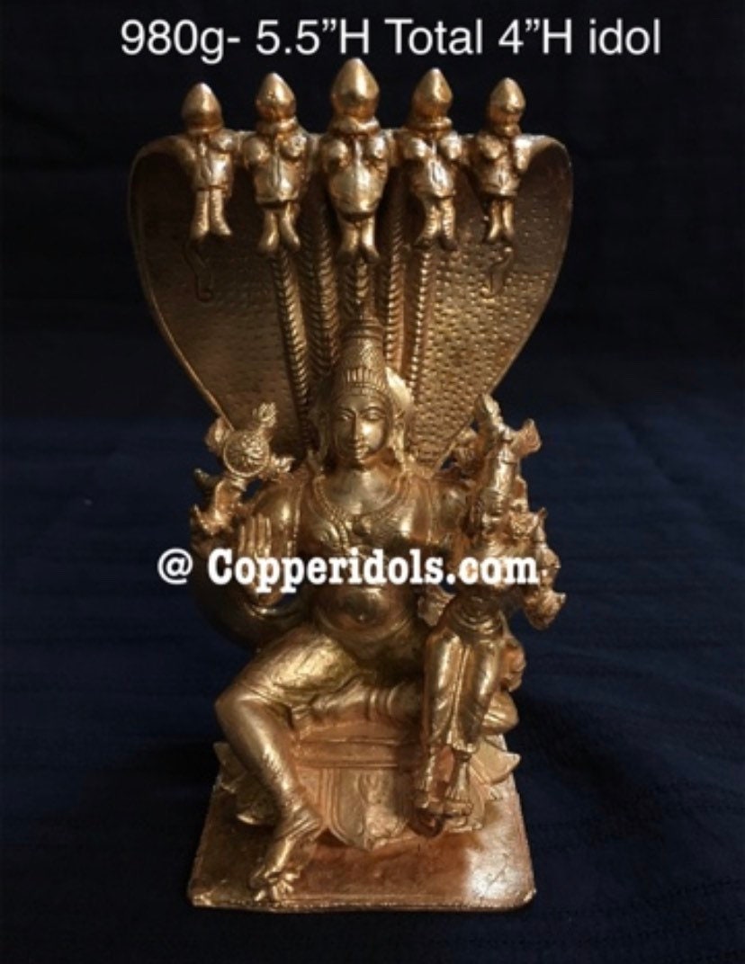 Prasiddh copper idols presents Aadishesha with Lakshmi Narayana