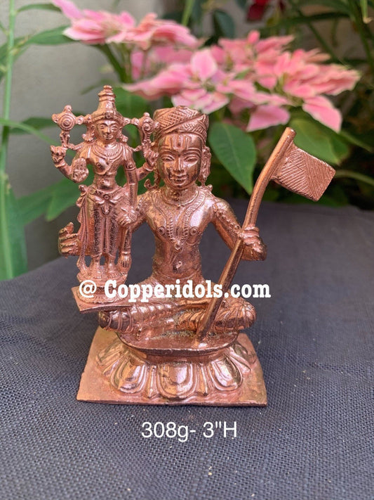 Prasiddh copper idols presents swami ramanujar with cheluvapillai chelva narayana swami