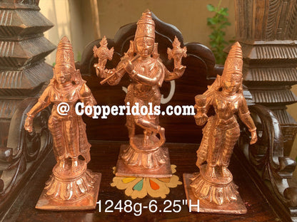 Prasiddh copper idols presents Venugopala sahita Rukmini Satyabhama