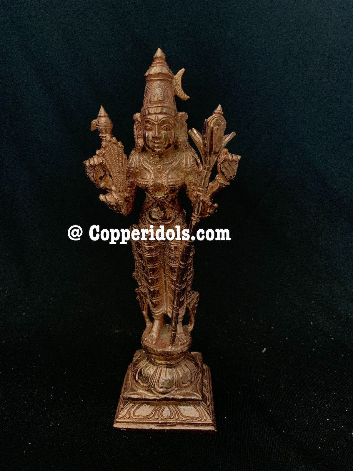 Prasiddh copper idols presents standing goddesses Lalitha Tripurasundari Rajarajeshwari