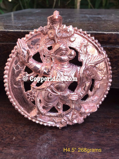 Prasiddh copper idols presents mountable Hanuman plate to ward of evil.