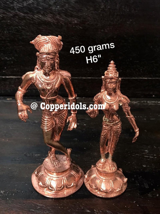 Prasiddh copper idols presents copper idol of Shiva vrishabhavana parvathi