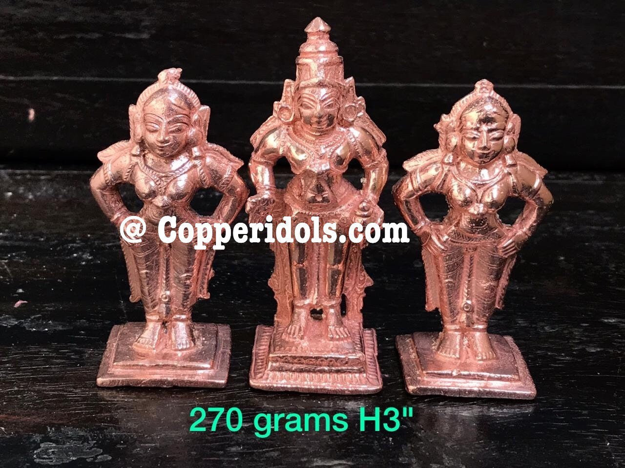 Prasiddh copper idols presents copper idol of Lord Vittala with Rukmini satyabhama