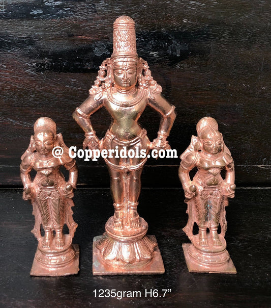 Prasiddh copper idols presents copper idol of Vittala with Rukmini satyabhama