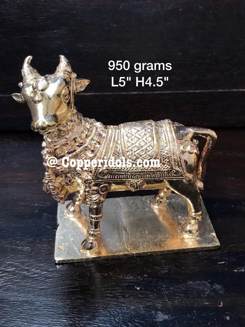 Prasiddh copper idols presents Brass made Nandi the bull of shiva / shiva vahana / nandhi vahana