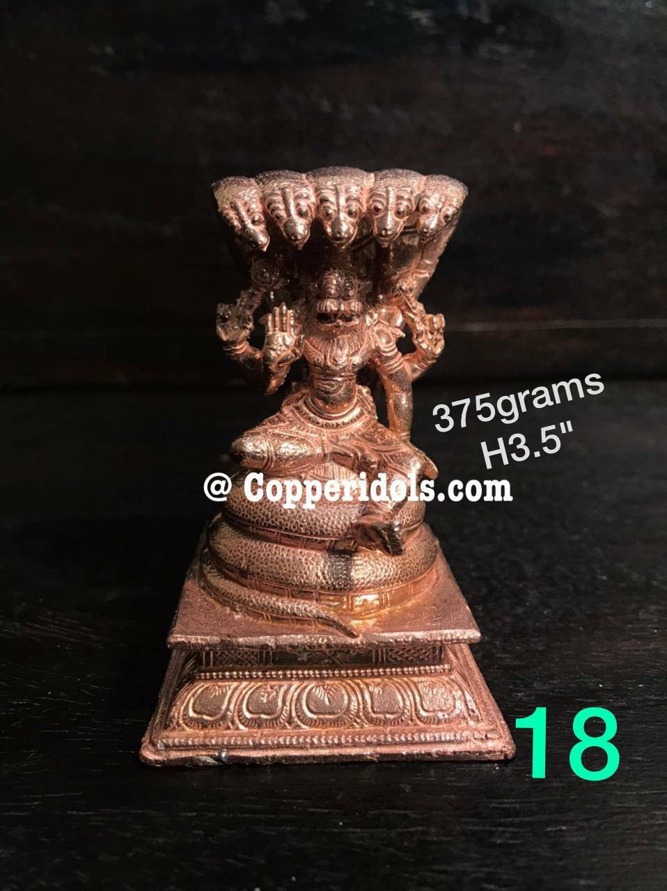 Prasiddh copper idols presents Copper idol of narasimha under sheshnag