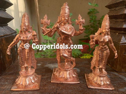 Prasiddh copper idols presents Venugopala sahita Rukmini Satyabhama