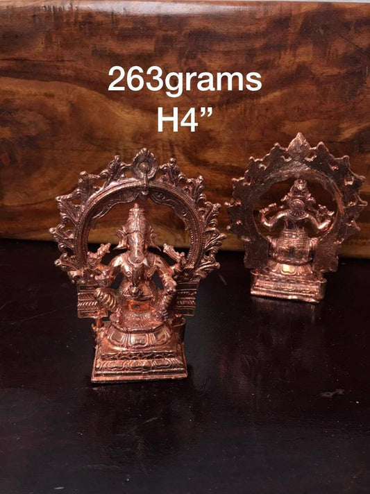 Prasiddh copper idols presents Copper idol of ganesh with prabhavali