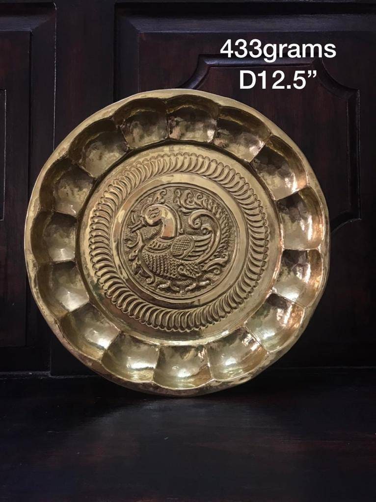 Prasiddh copper idols presents Handcrafted handmade Brass ritual plate tambalam