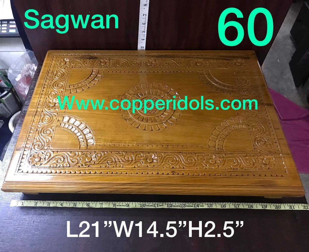 Prasiddh copper idols presents hand carved Teak Wood Plank for pooja purpose