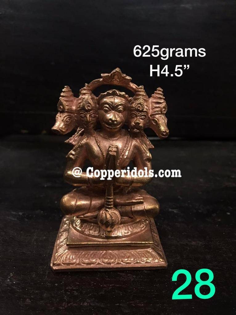 Prasiddh copper idols presents copper idol of panchamuka hanuman