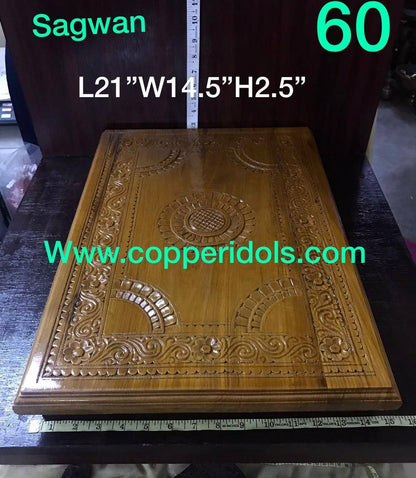 Prasiddh copper idols presents hand carved Teak Wood Plank for pooja purpose