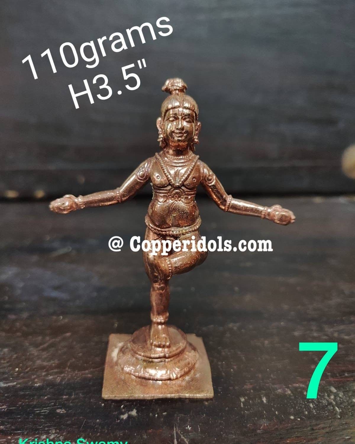 Prasiddh copper idols presents copper idol of nartana krishna