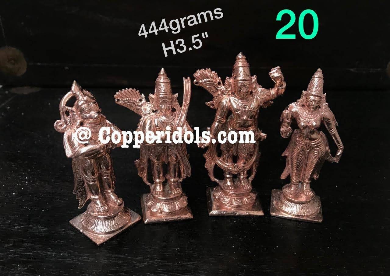 Prasiddh copper idols presents copper idol of rama sita lakshmana hanuman