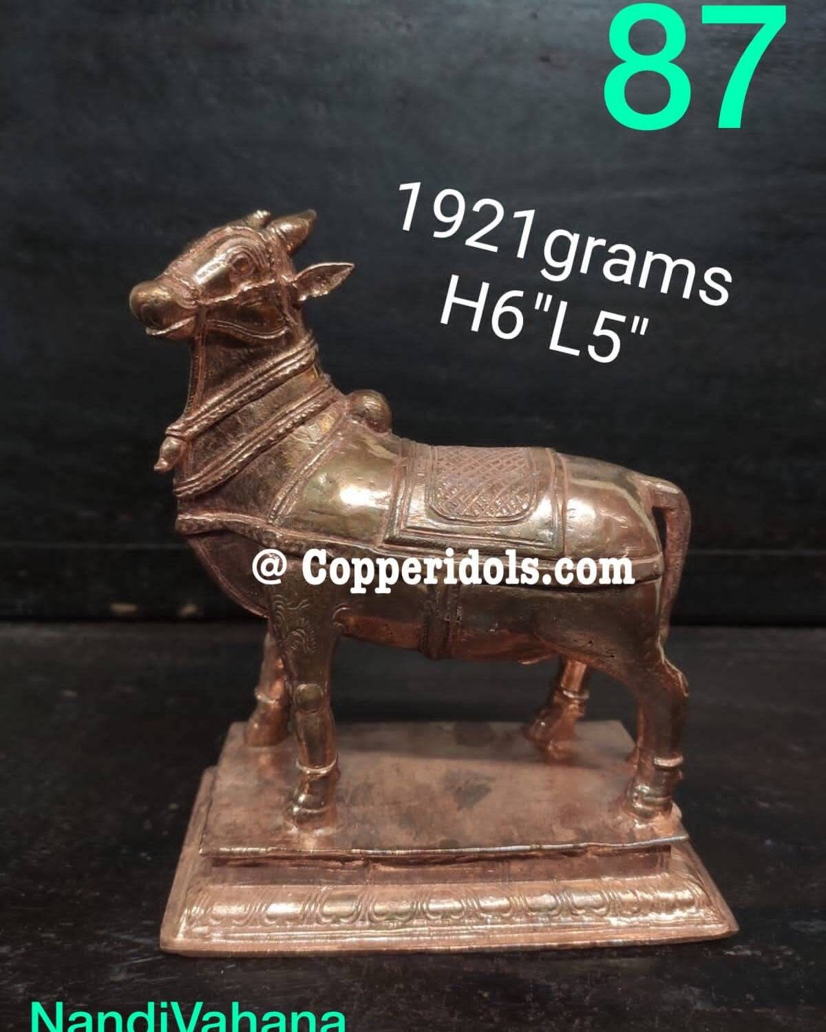 Prasiddh copper idols presents copper idol of nandhi vahana