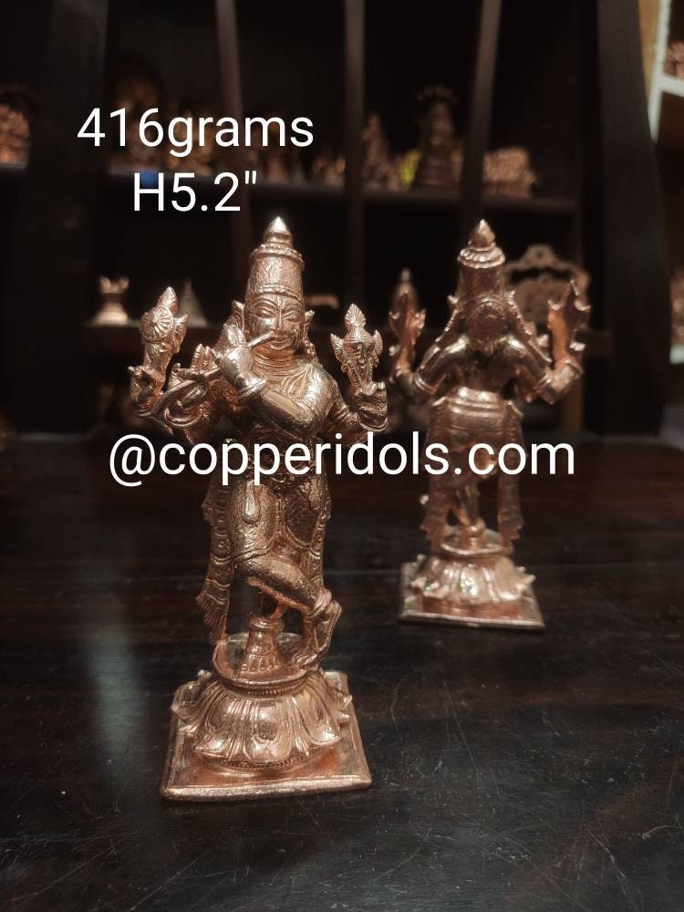 Prasiddh copper idols present copper idol of chaturbhuja krishna (venugopal swamy)