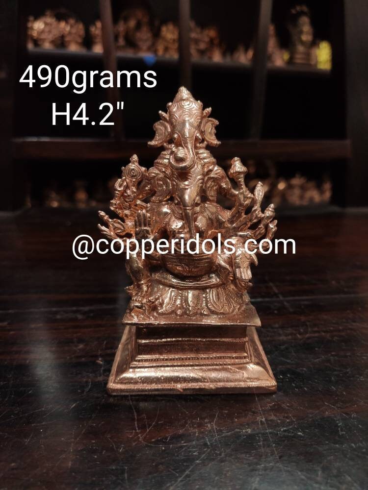 Prasiddh copper idols present copper idol of panchamukhi ganesha