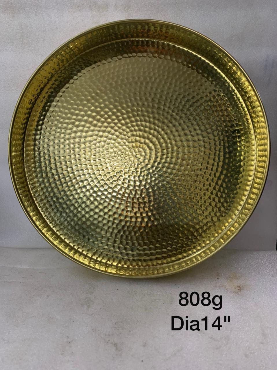 Prasiddh art presents Brass hammered pooja plate/ thaali