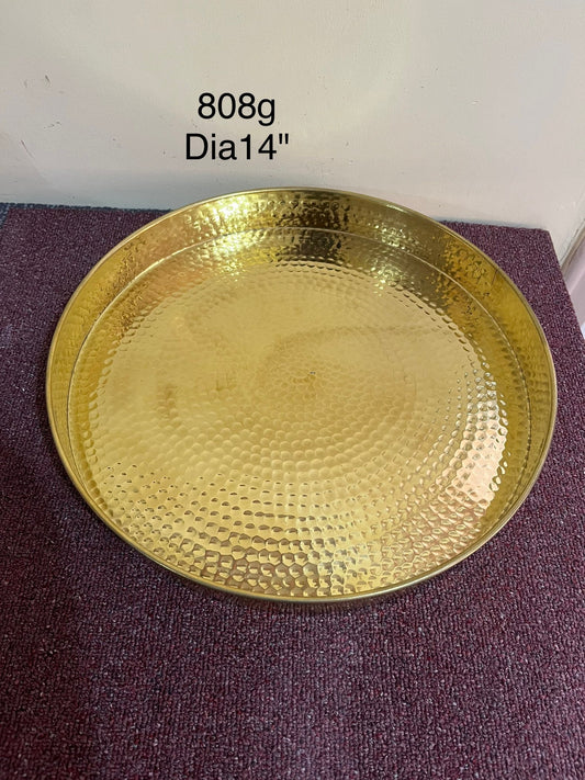 Prasiddh art presents Brass hammered pooja plate/ thaali