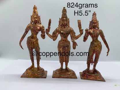 Prasiddh copper idols presents srivalli devasena sameta Subramanya swami murugan with his consorts