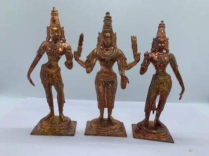 Prasiddh copper idols presents srivalli devasena sameta Subramanya swami murugan with his consorts