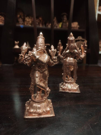 Prasiddh copper idols present copper idol of chaturbhuja krishna (venugopal swamy)