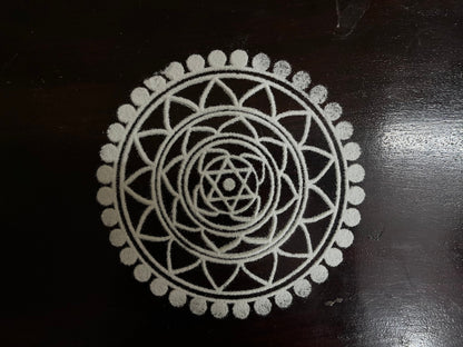 Prasiddh arts presents Rangoli stencil sri yantra ( set of 2 )