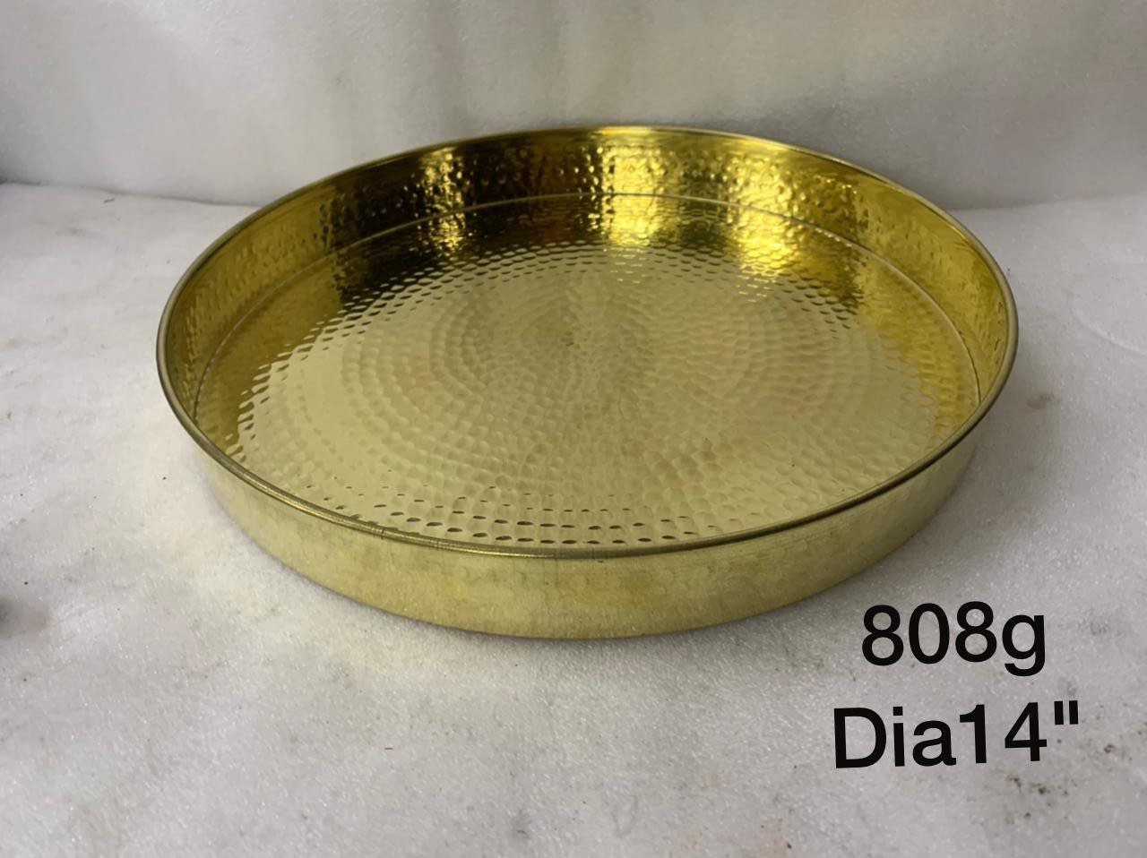 Prasiddh art presents Brass hammered pooja plate/ thaali