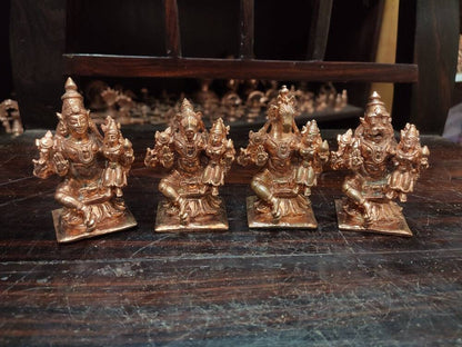 Prasiddh copper idols presents Lakshmi Narasimha, Varaha,Hyagriva,Narayana copper Idols ( set of 4)