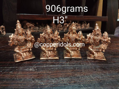 Prasiddh copper idols presents Lakshmi Narasimha, Varaha,Hyagriva,Narayana copper Idols ( set of 4)