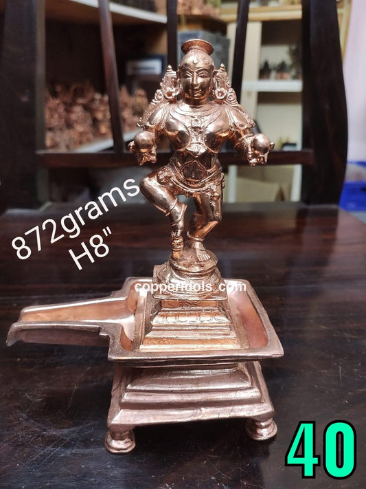 Prasiddh copper idols present copper idol of butter ball krishna with abhisheka peetam