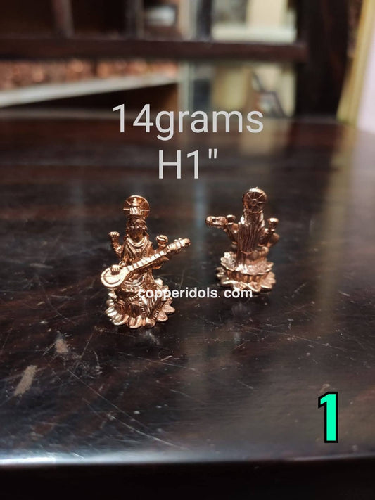 Prasiddh copper idols present copper idol of Saraswathi set of 3