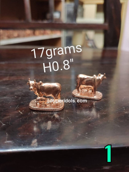 Prasiddh copper idols present copper idol of cowcalf set of 5