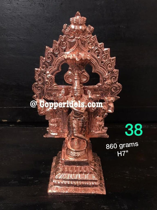 Prasiddh copper idols present copper idol of chaturbuja Krishna with peeta prabhavali